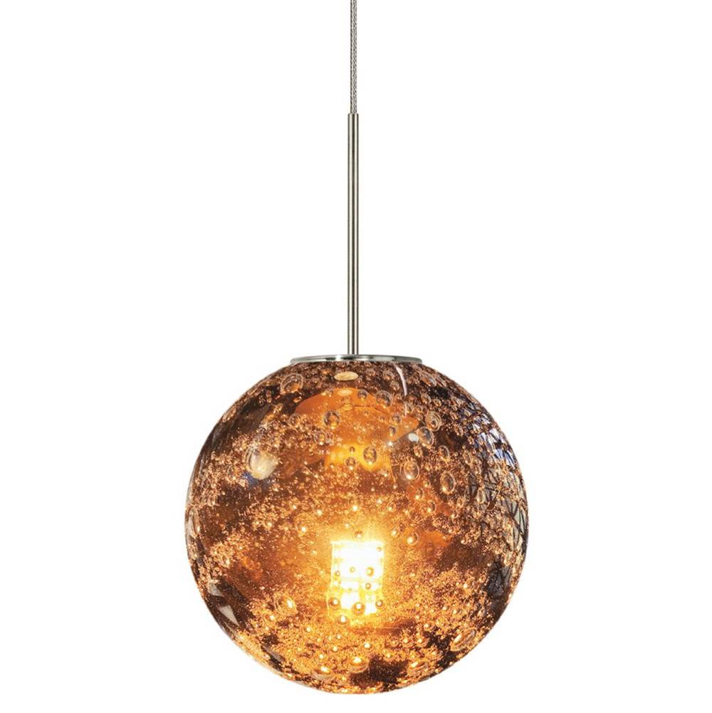Stone Lighting Pendant, Ambra, Amber Glass, Black, G4 JC, LED, 3 W, 220 Lumens, for Cable Adapter