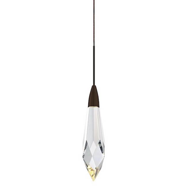 Stone Lighting Pendant, Marquis, Clear, Crystal, Bronze, G4, Halogen, 10 W, 120 Lumens, for Monorail Adapter