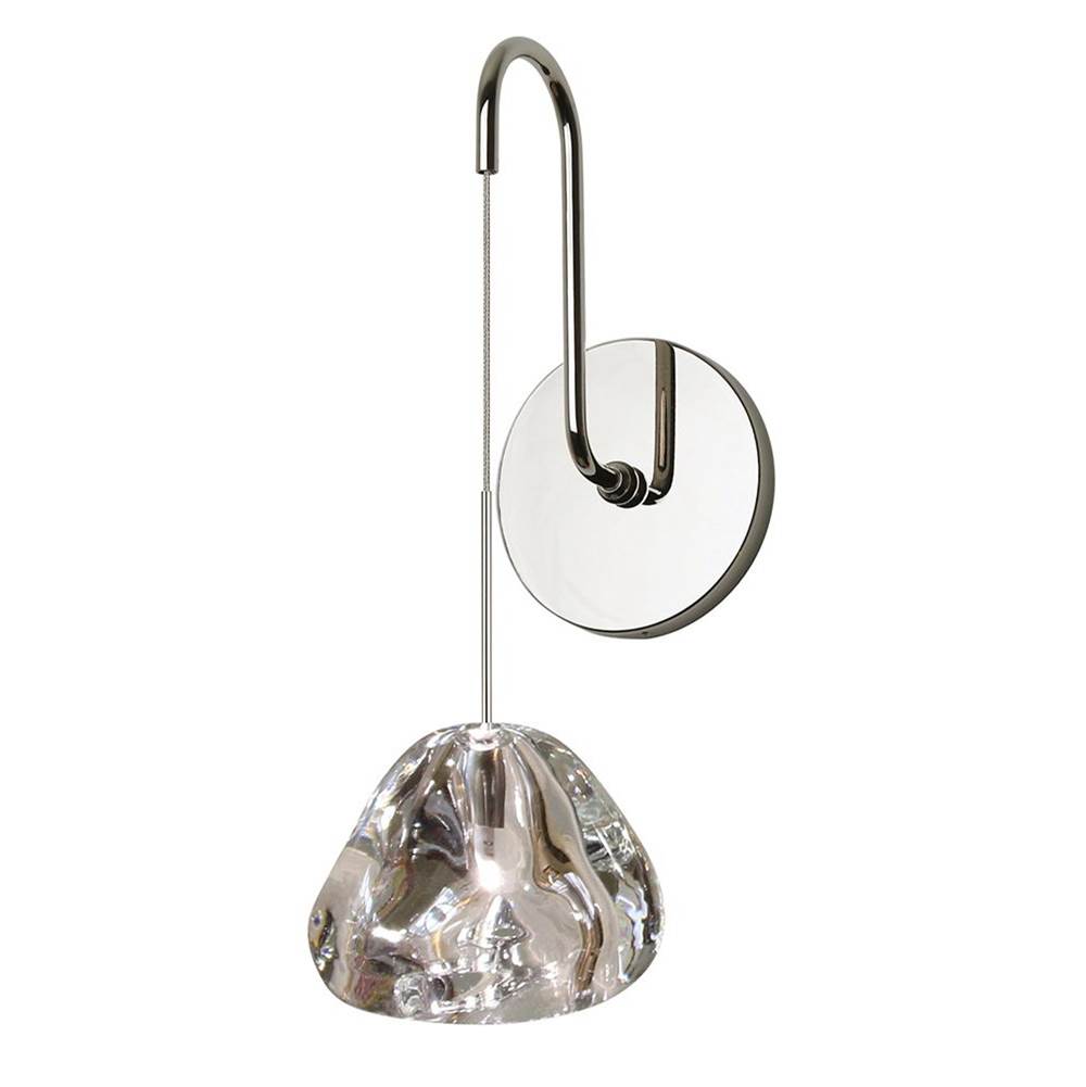 Stone Lighting Wall Sconce, Blob II, Frosted, Glass, Polished Nickel, LED, 2 W, G4, 110 Lumens