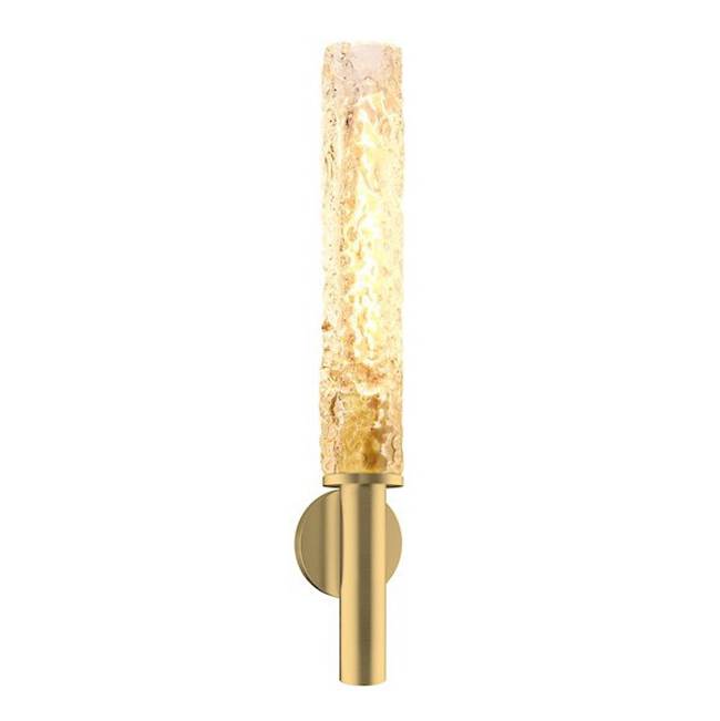 Stone Lighting Wall Sconce, Firenze, Clear, Crystal Brushed Brass, LED, 8 W, T10, 2700K, 700 Lumens