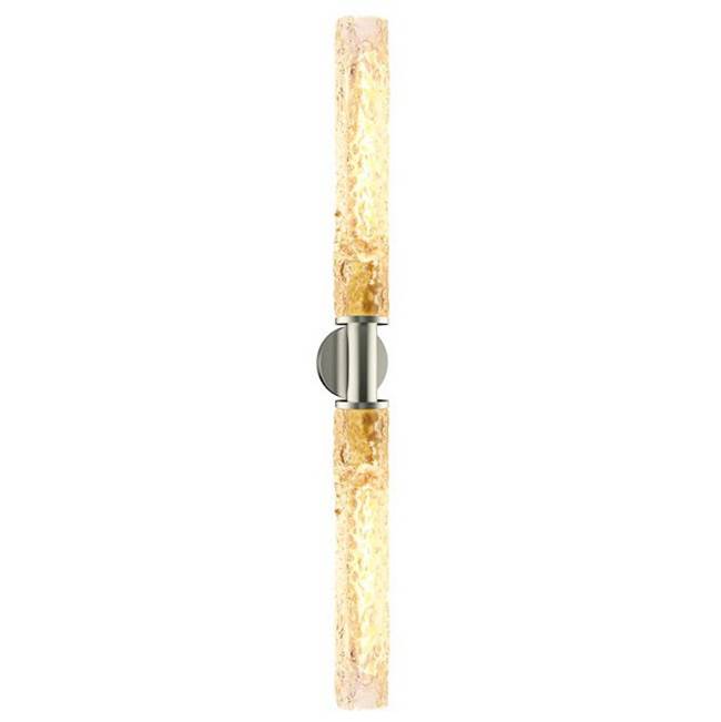 Stone Lighting Wall Sconce, Firenze, Dual, Clear, Crystal Satin Nickel, LED, 8 W, T10, 2700K, 700 Lumens