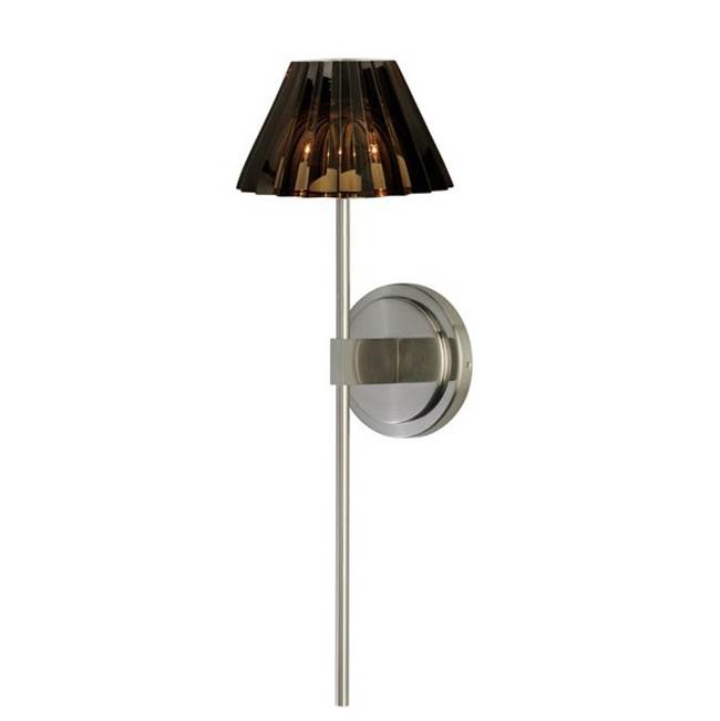 Stone Lighting Wall Sconce, Lindy Long, Clear, Glass, Satin Nickel, G4, Halogen, 35 W, 700 Lumens