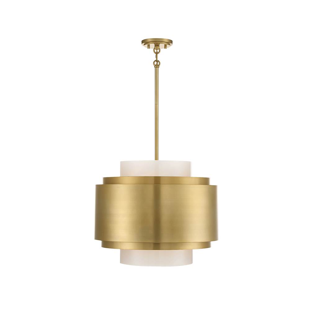Savoy House Beacon 4-Light Pendant in Burnished Brass