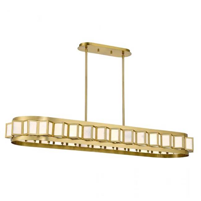 Savoy House Gideon 8-Light Linear Chandelier in Warm Brass