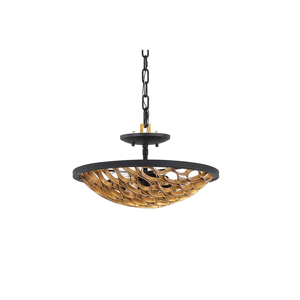 Savoy House Ventura 3-Light Ceiling Light in Matte Black and Gold