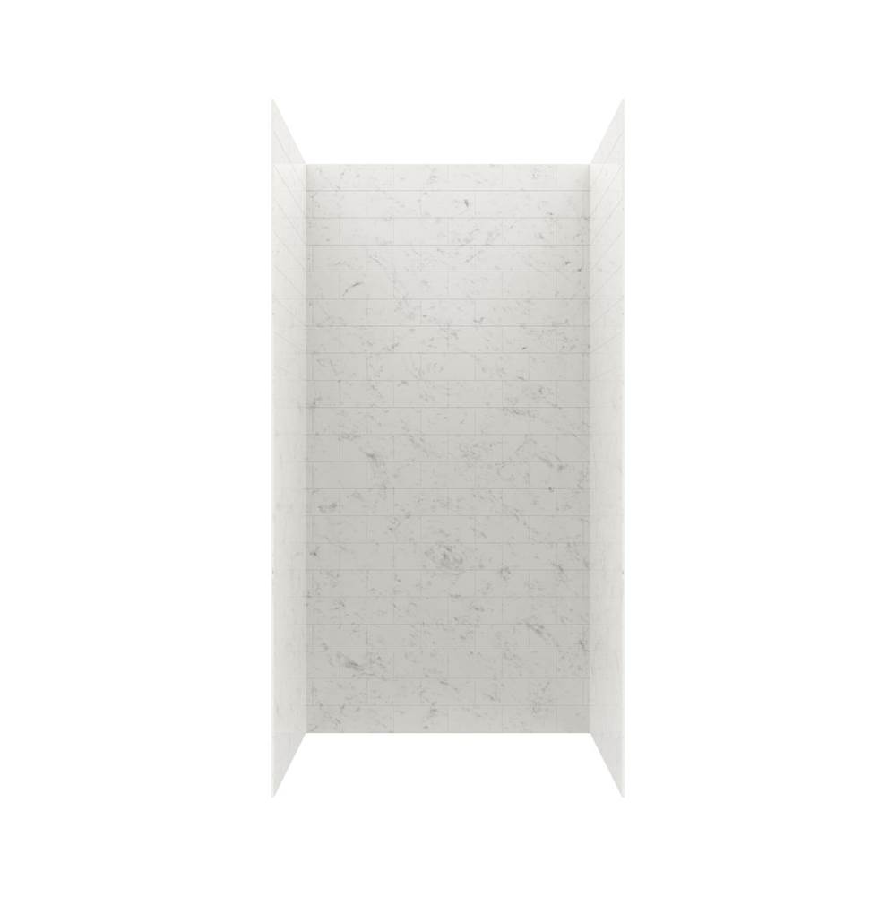 Swan MTMK84-3442 34 x 42 x 84 Swanstone® Metro Subway Tile Glue up Shower Wall Kit in Carrara