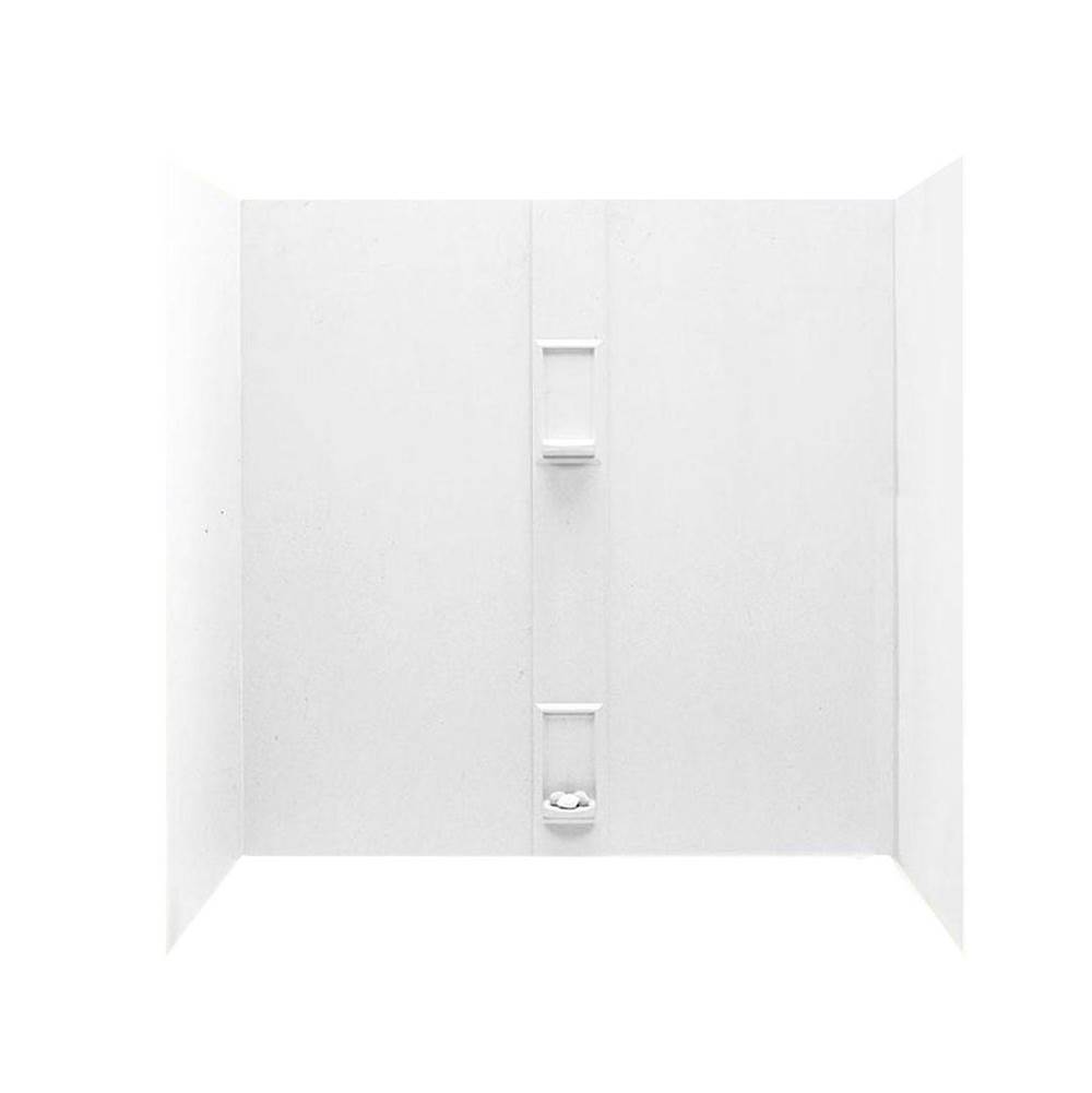 Swan SS-60-5 30 x 60 x 60 Swanstone Smooth Glue up Tub Wall Kit in White