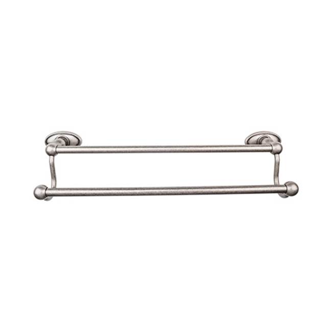 Top Knobs Edwardian Bath Towel Bar 30 In. Double - Oval Backplate Antique Pewter
