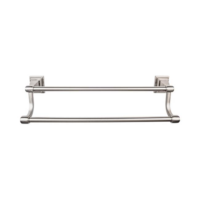 Top Knobs Stratton Bath Towel Bar 24 Inch Double Brushed Satin Nickel