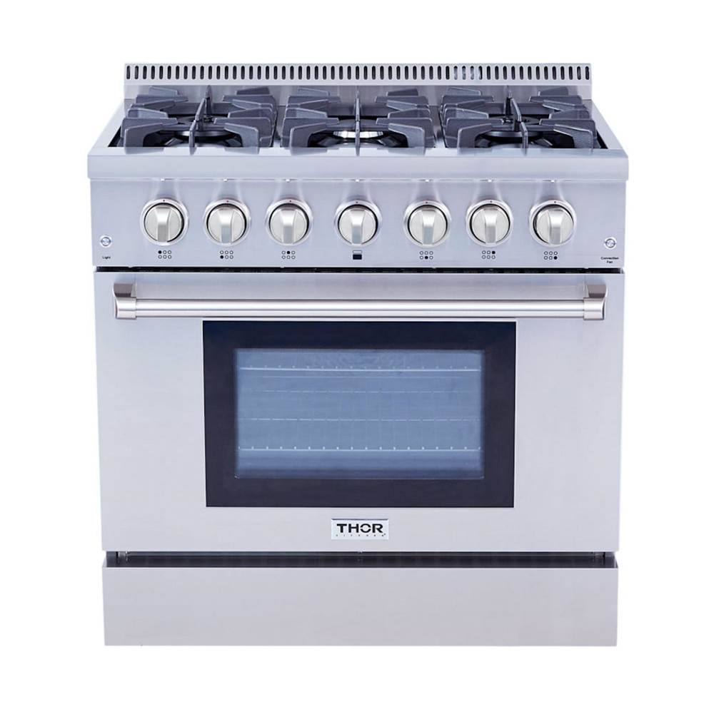 Thor 36 Inch Professional Dual Fuel Range in Stainless Steel
