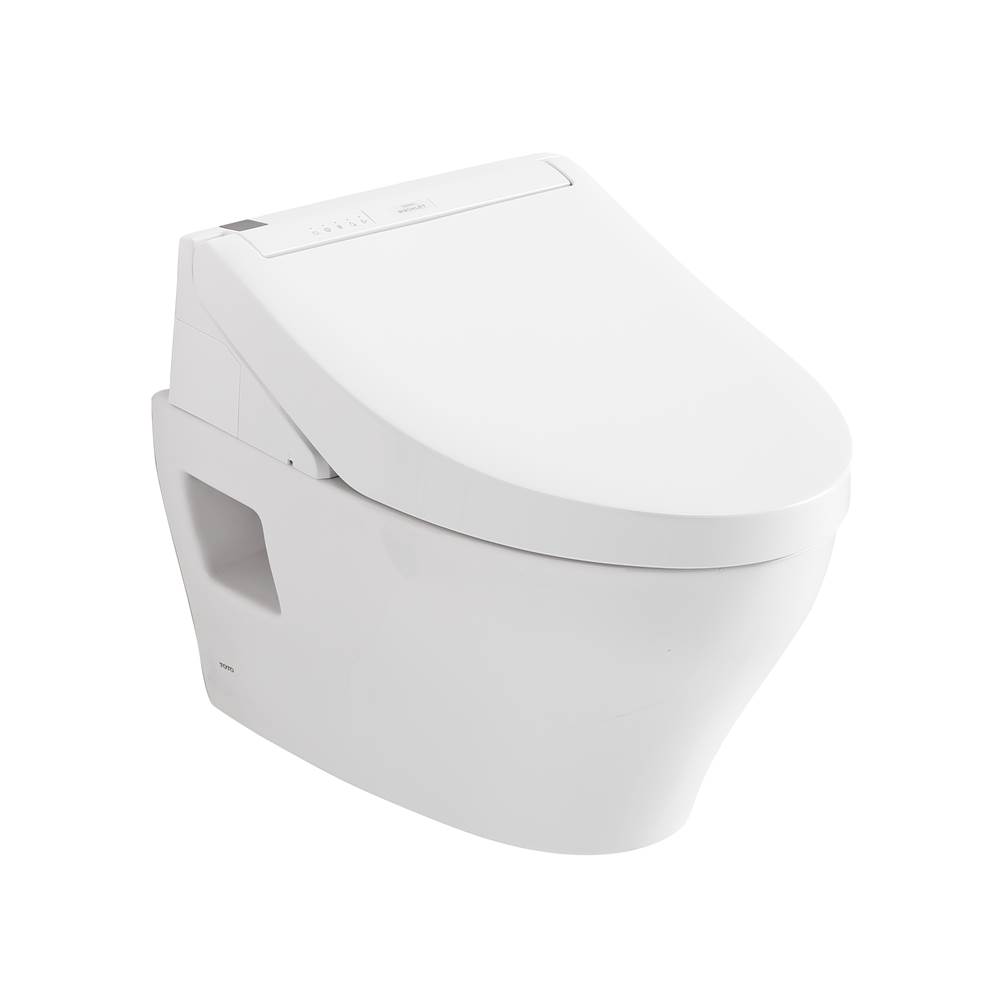 TOTO Toto® Washlet®+ Ep Wall-Hung Elongated Toilet And Washlet C5 Bidet Seat And Duofit® In-Wall 0.9 And 1.28 Gpf Dual-Flush Tank System, Matte Silver