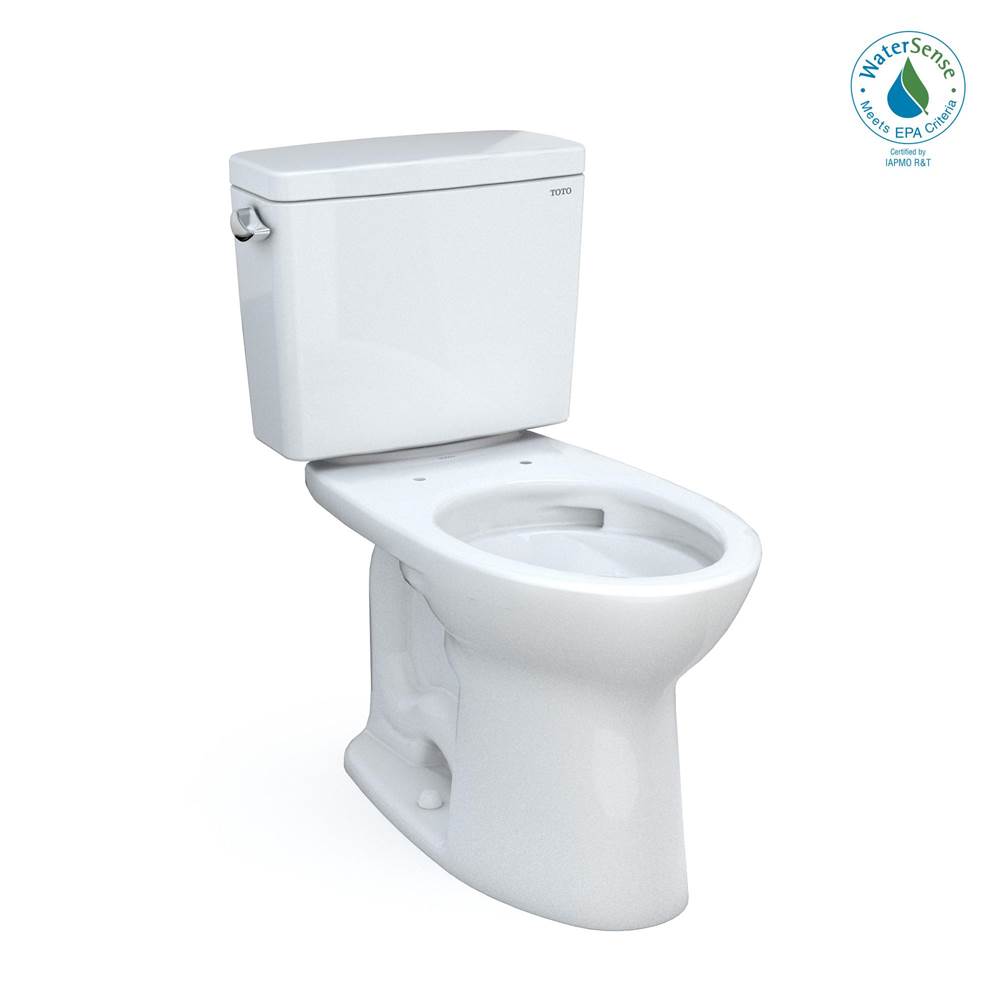 TOTO Toto® Drake® Two-Piece Elongated 1.28 Gpf Universal Height Tornado Flush® Toilet With Cefiontect® And 10 Inch Rough-In, Cotton White