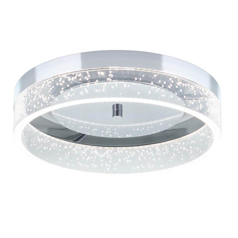 Vaxcel Vaughn 12-in W Integrated LED Chrome Flush Mount Ceiling Light Fixture Clear Bubble Acrylic Shade