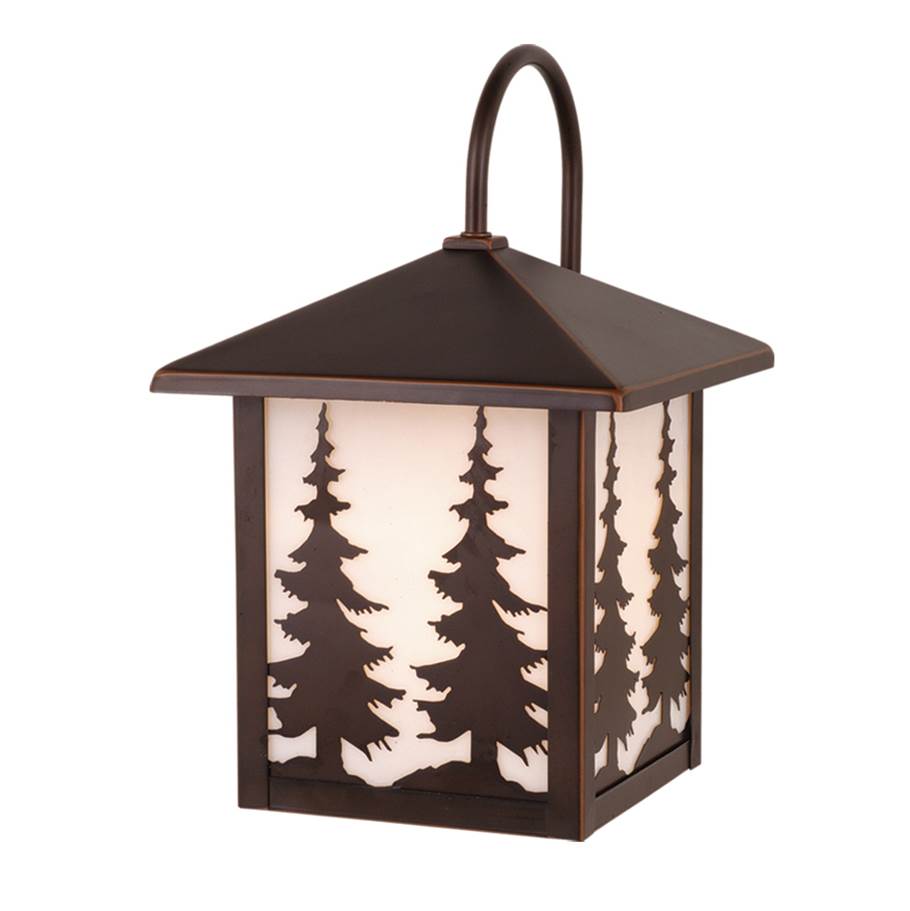 Vaxcel Yosemite 1 Light Bronze Rustic Tree Outdoor Wall Lantern White Glass