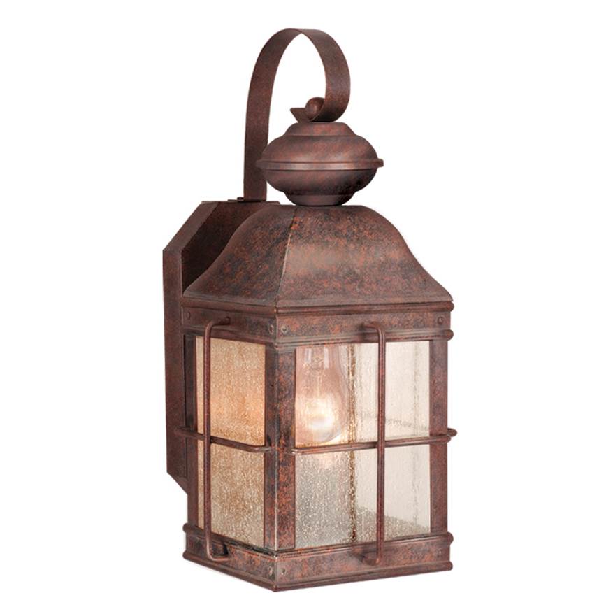 Vaxcel Revere 1 Light Bronze Rectangle Outdoor Wall Lantern Clear Glass