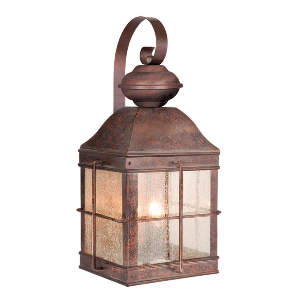 Vaxcel Revere 3 Light Bronze Rectangle Outdoor Wall Lantern Clear Glass