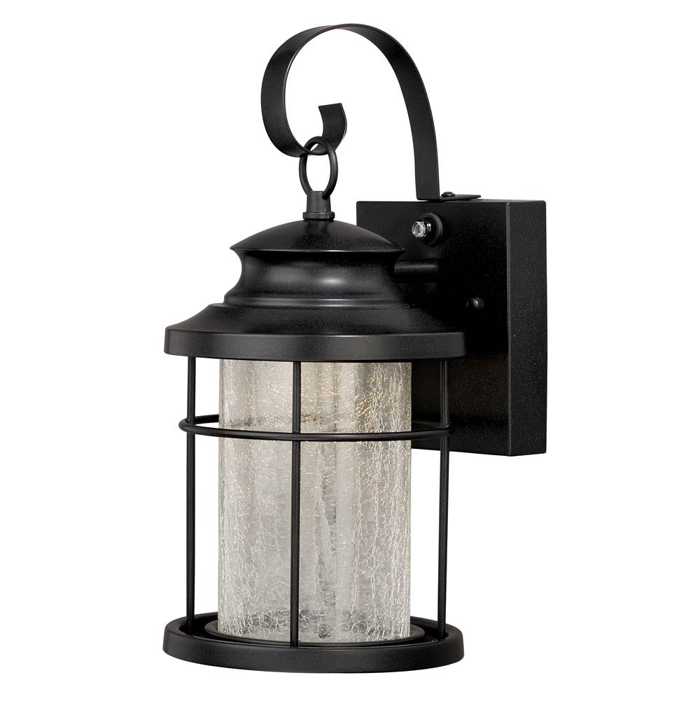 Vaxcel Melbourne 1 Light LED Dusk to Dawn Bronze Coastal Outdoor Wall Lantern Clear Glass