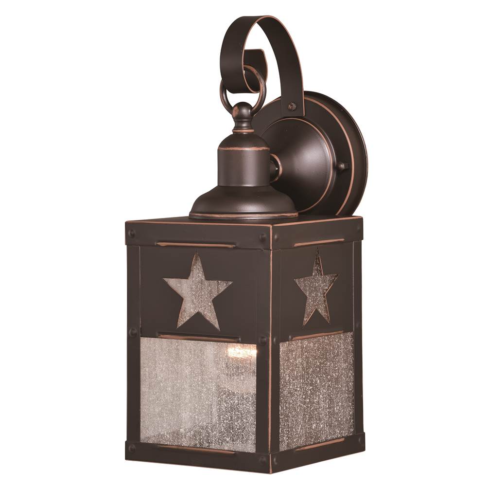 Vaxcel Ranger 1 Light Bronze Rustic Texas Star Outdoor Wall Lantern