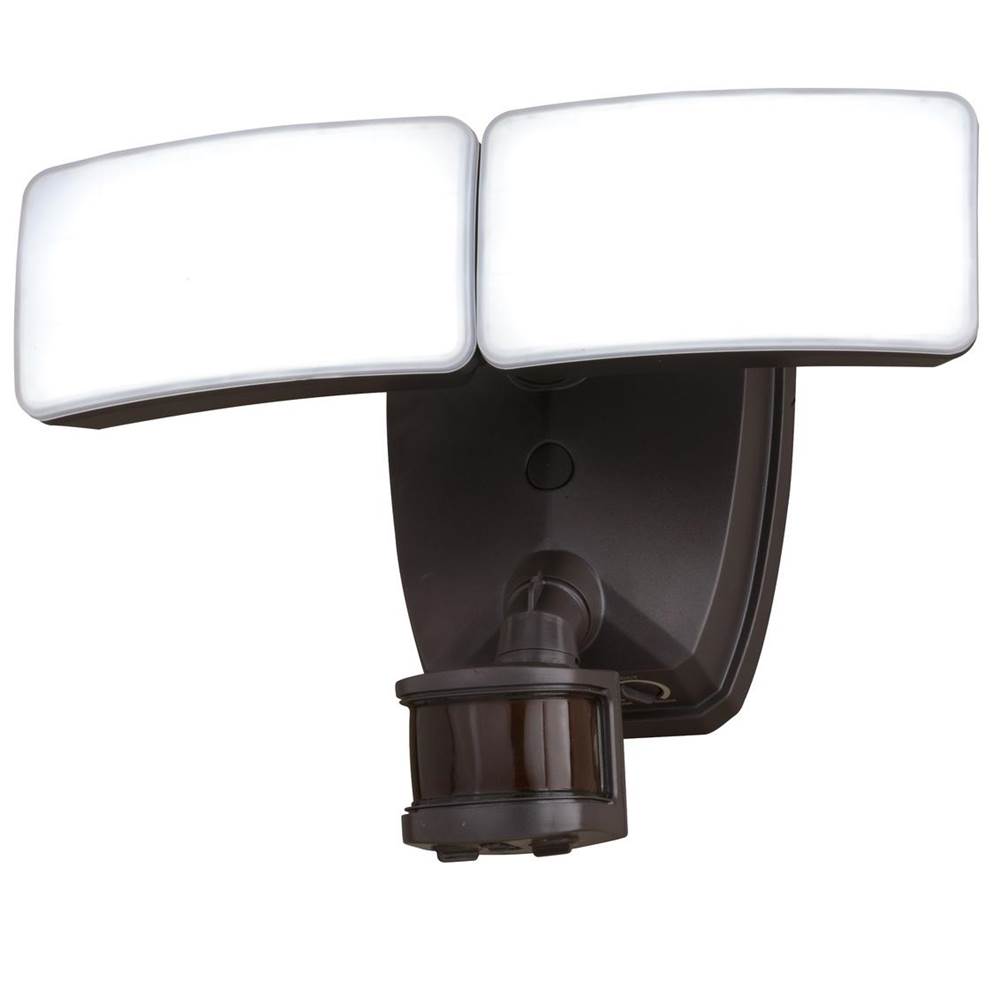 Vaxcel Zeta 2 Light LED Outdoor Motion Sensor Adjustable Security Flood Light Bronze