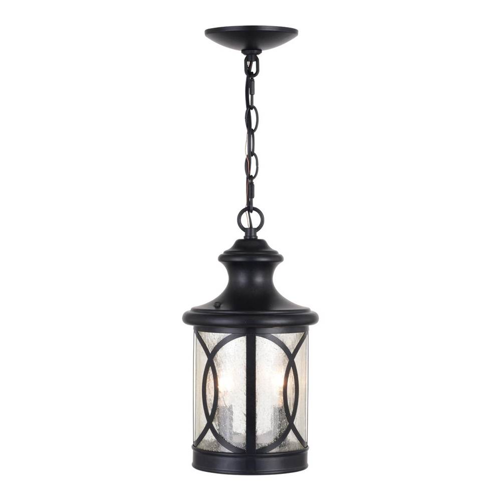 Vaxcel Magnolia 2 Light Oil Rubbed Bronze Outdoor Pendant with Clear Cylinder Glass