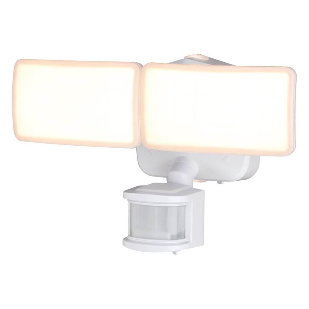 Vaxcel Merill White Integrated LED Motion Sensor Dusk to Dawn Outdoor Security Flood Light