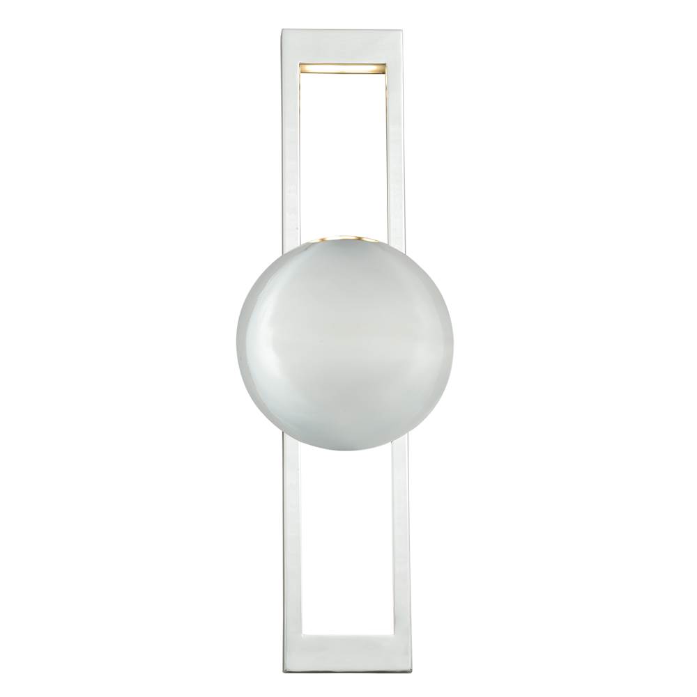 Vaxcel Aline 1 Light LED Polished Nickel Contemporary Flush Wall Sconce