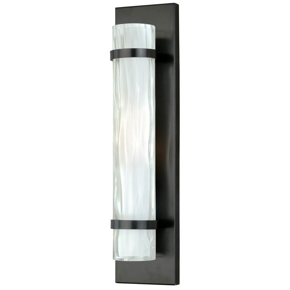 Vaxcel Vilo 1 Light Bronze Cylinder Flush ADA Wall Sconce White Glass