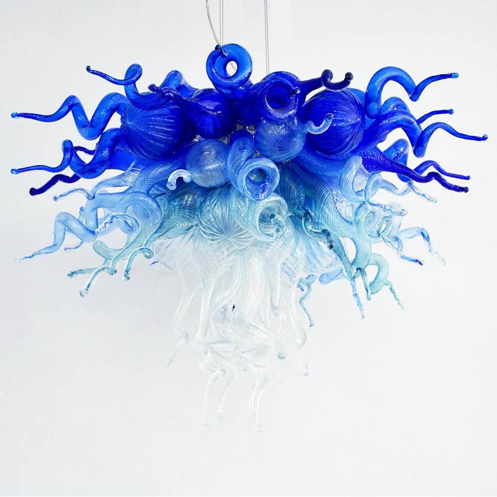 Viz Glass ColorSelect Large Blue Ombre Chandelier