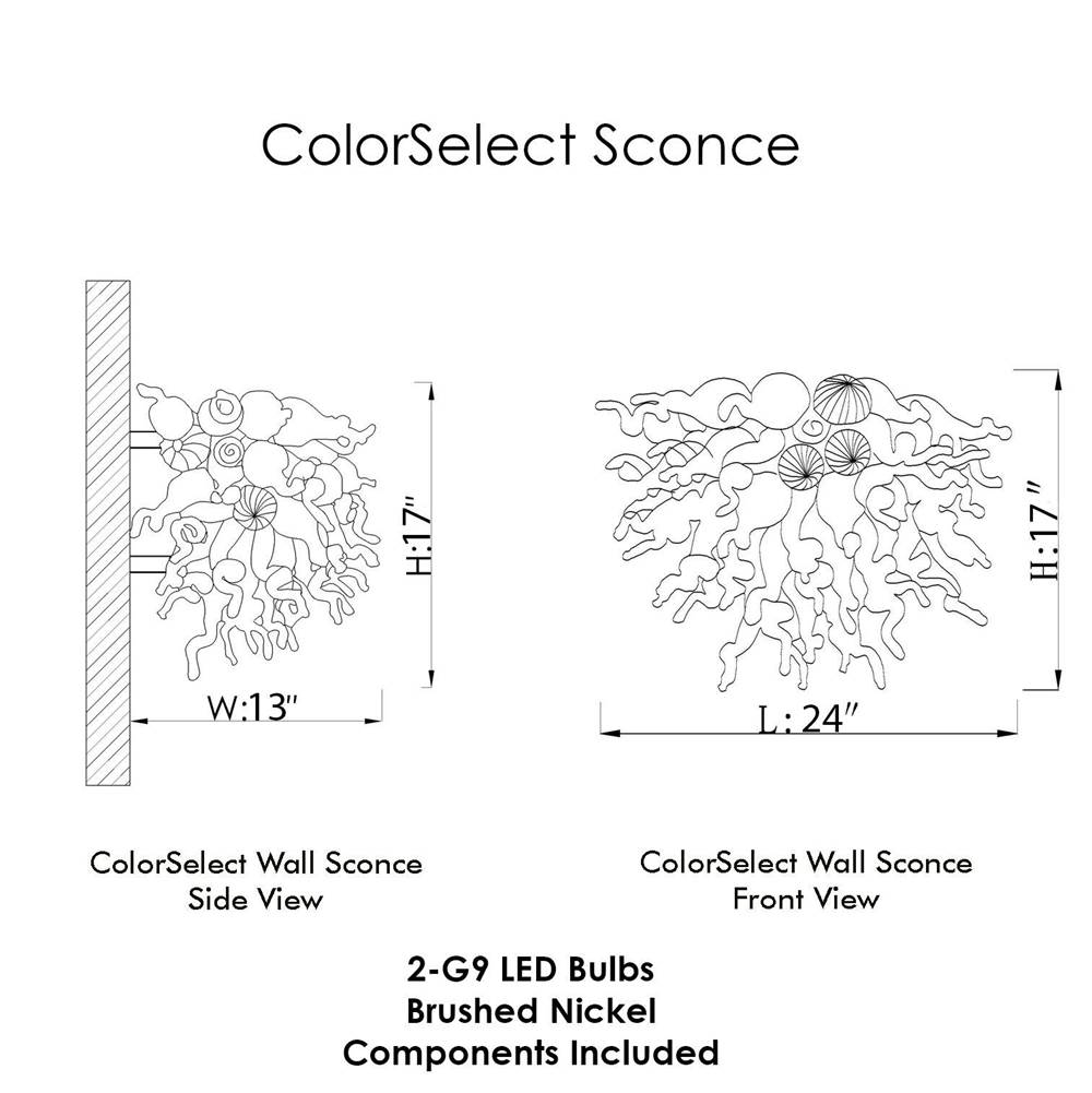 Viz Glass ColorSelect Wall Sconce Canyon Shadow Comb Chandelier