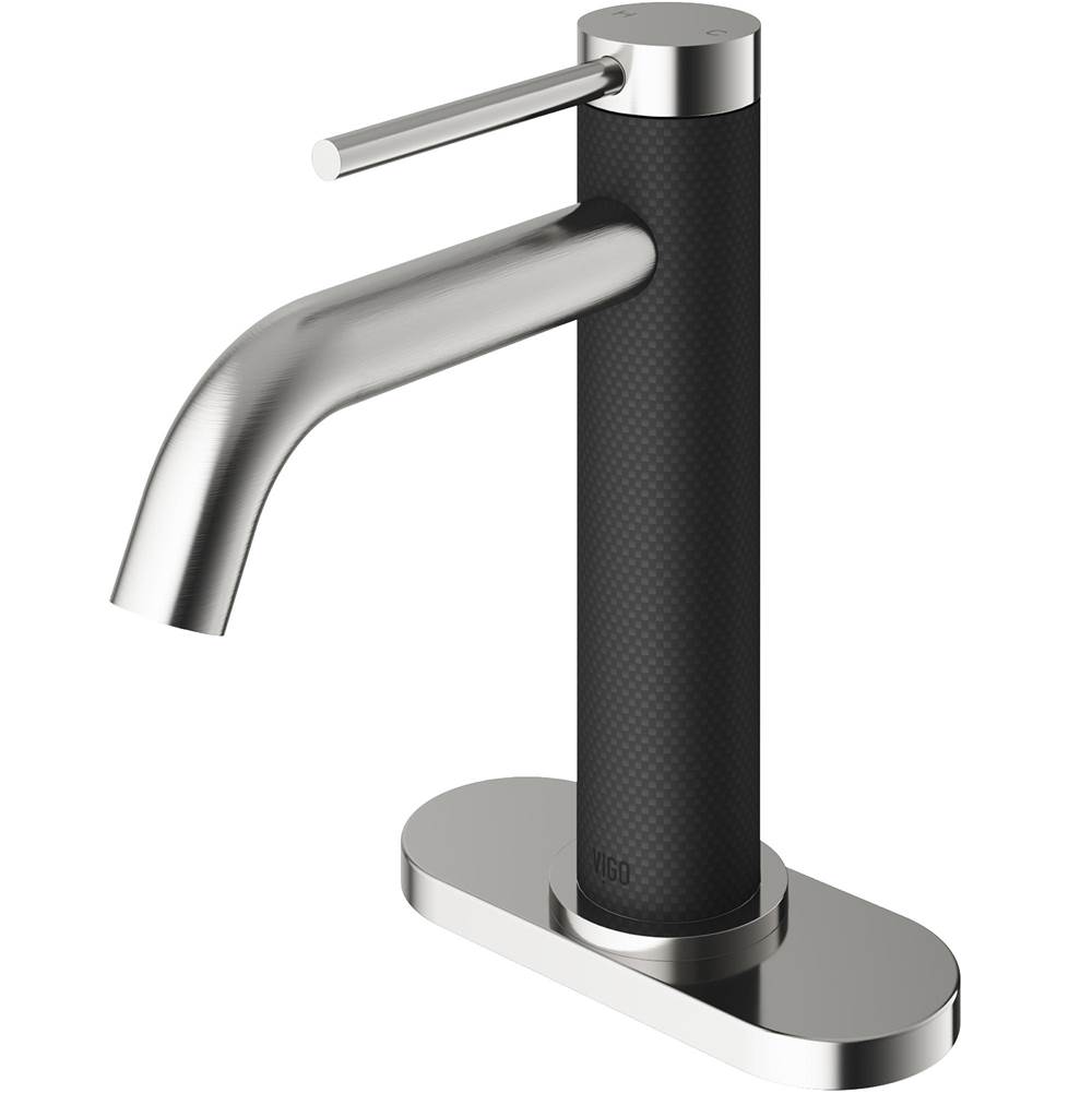 Vigo Madison Single Hole Bathroom Faucet And Deck Plate In Brushed Nickel