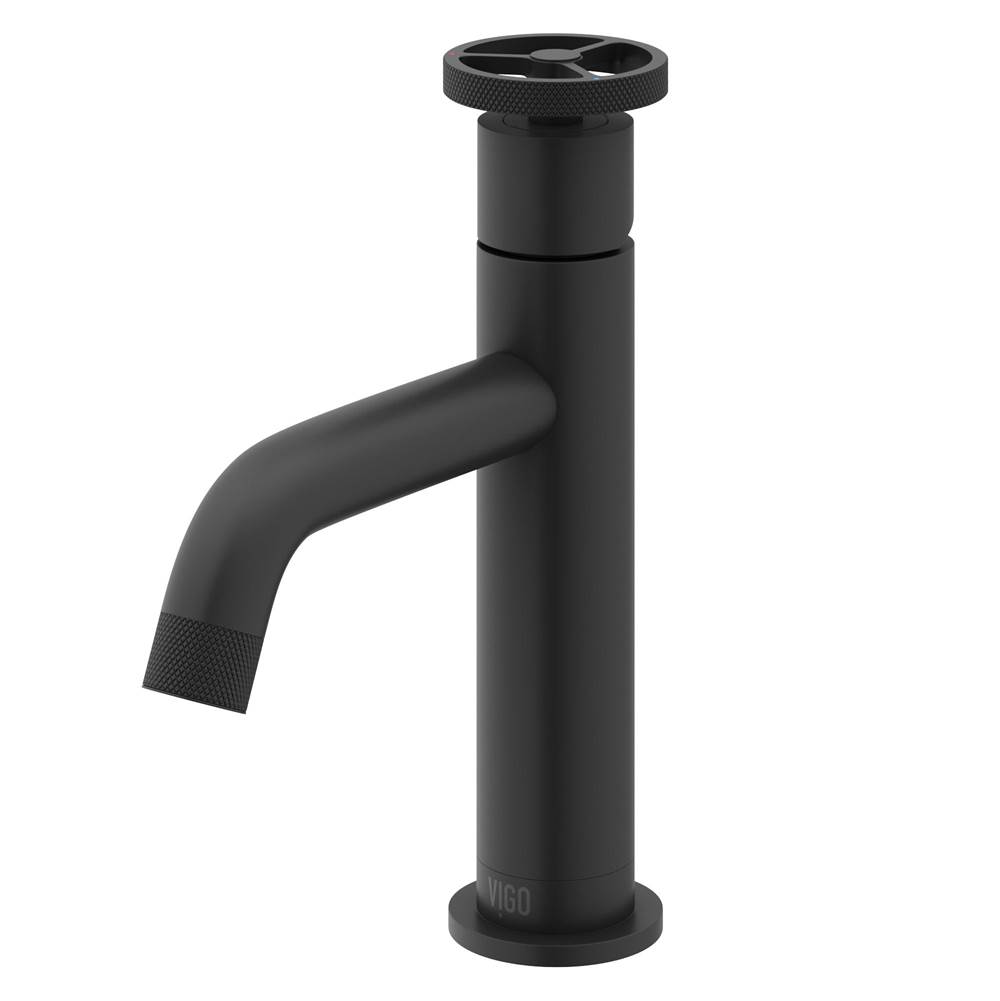 Vigo Cass Single Handle Single-Hole Bathroom Faucet in Matte Black