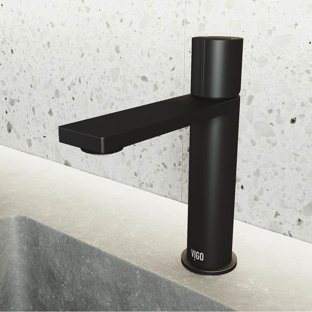 Vigo Halsey Single Hole Bathroom Faucet in Matte Black