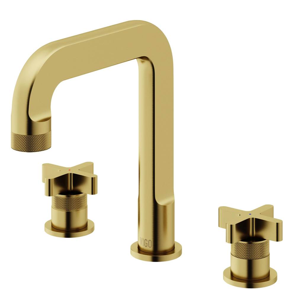 Vigo Wythe Two Handle Three-Hole Widespread Bathroom Faucet in Matte Brushed Gold