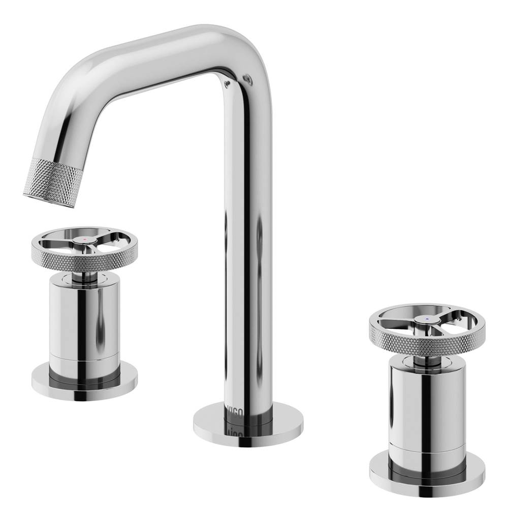 Vigo Cass Two Handle Three-Hole Widespread Bathroom Faucet in Chrome