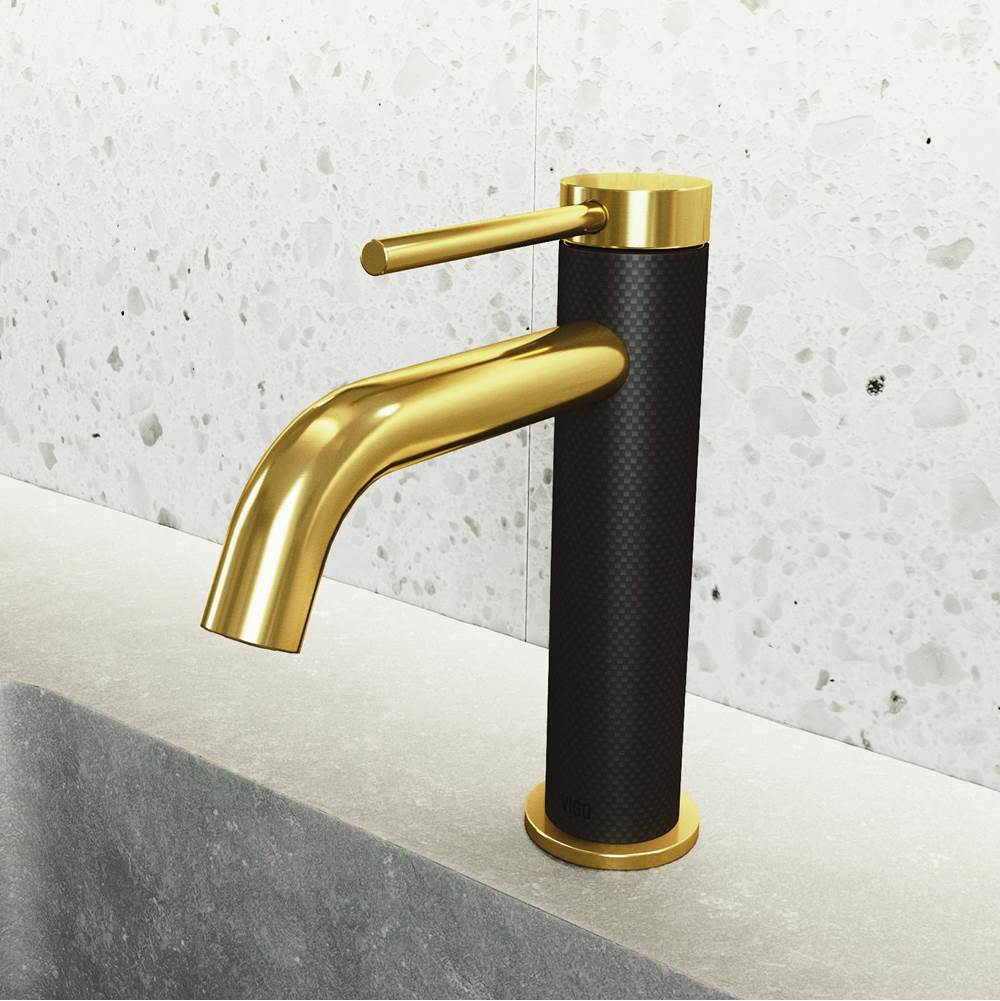 Vigo Madison Single Hole cFiber© Bathroom Faucet in Matte Gold/Matte Black