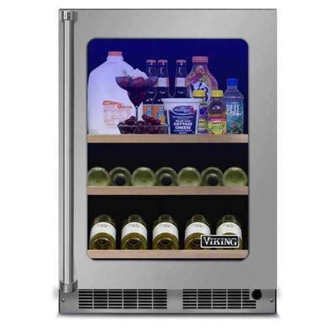 Viking 24''W. Refrigerated Beverage Center-Clear Glass-Stainless