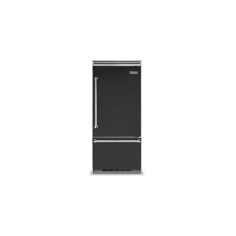 Viking 36''W. Bi Bottom-Mount Refrigerator/Freezer (Rh)-Cast Black