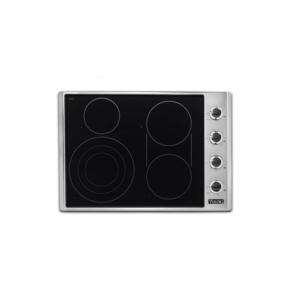 Viking 30''W. Electric Radiant Cooktop-4 Burners-Stainless Black