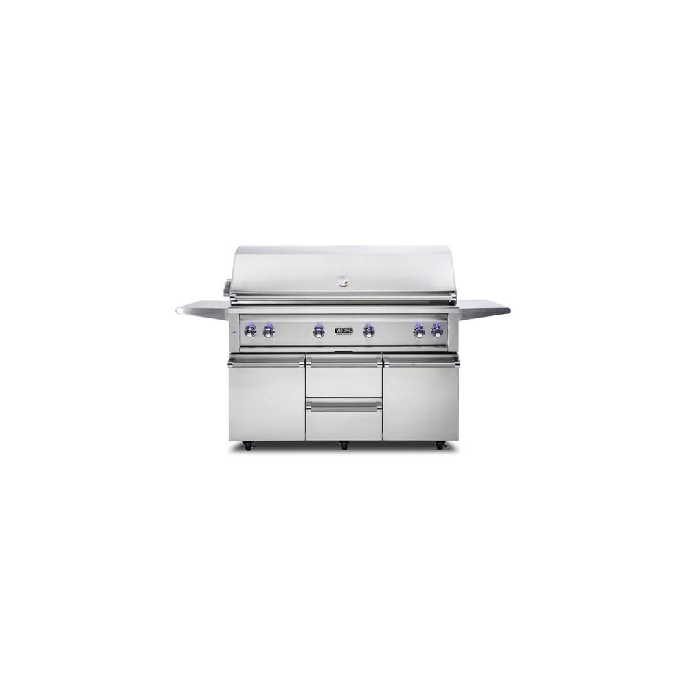 Viking 54'' Freestanding Grill with ProSear Burner and Rotisserie - LP-Stainless Steel