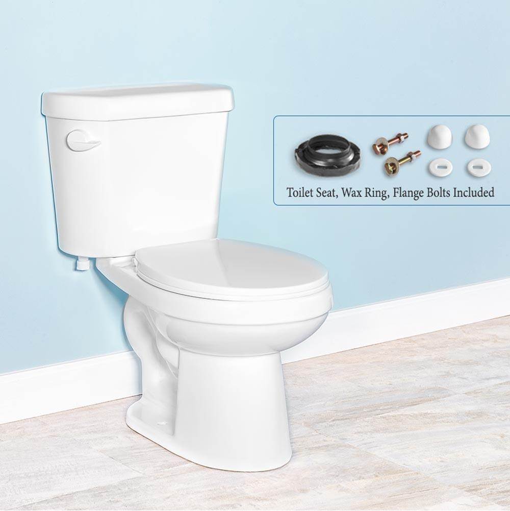 Winfield Products Round Front All-in-One Toilet 12'' Rough-In/TK3512 Tank Set w/ Slow Close Seat/Wax Ring/Bolt Kit