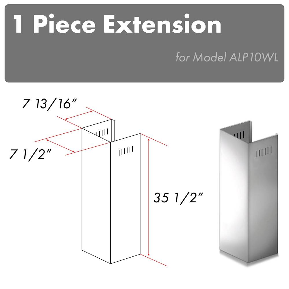 Z-Line 1-36'' Chimney Extension for 9 ft. to 10 ft. Ceilings (1PCEXT-ALP10WL)