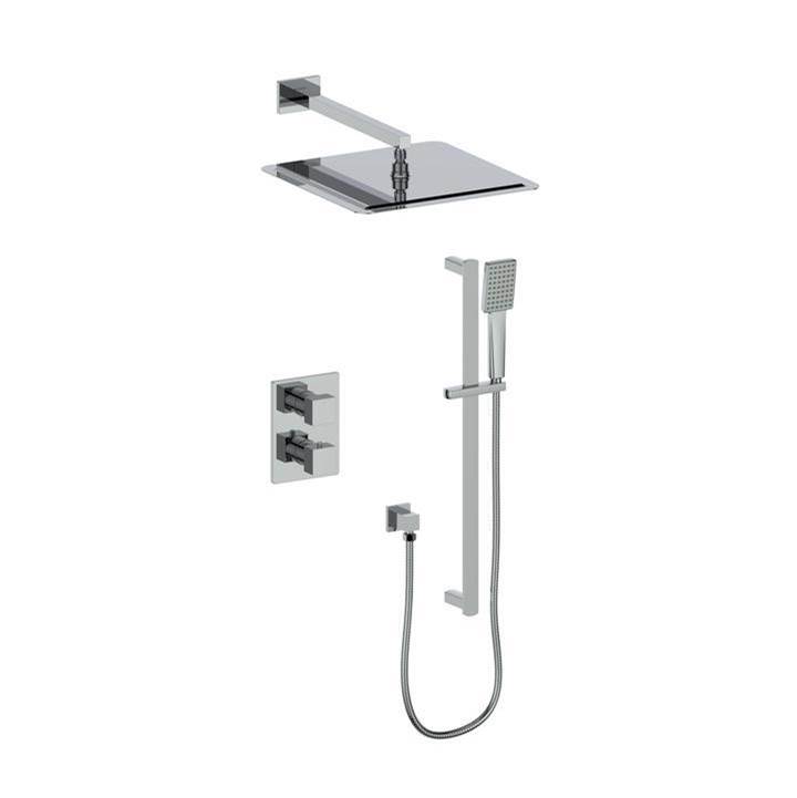 Z-Line Crystal Bay Thermostatic Shower System in Chrome
