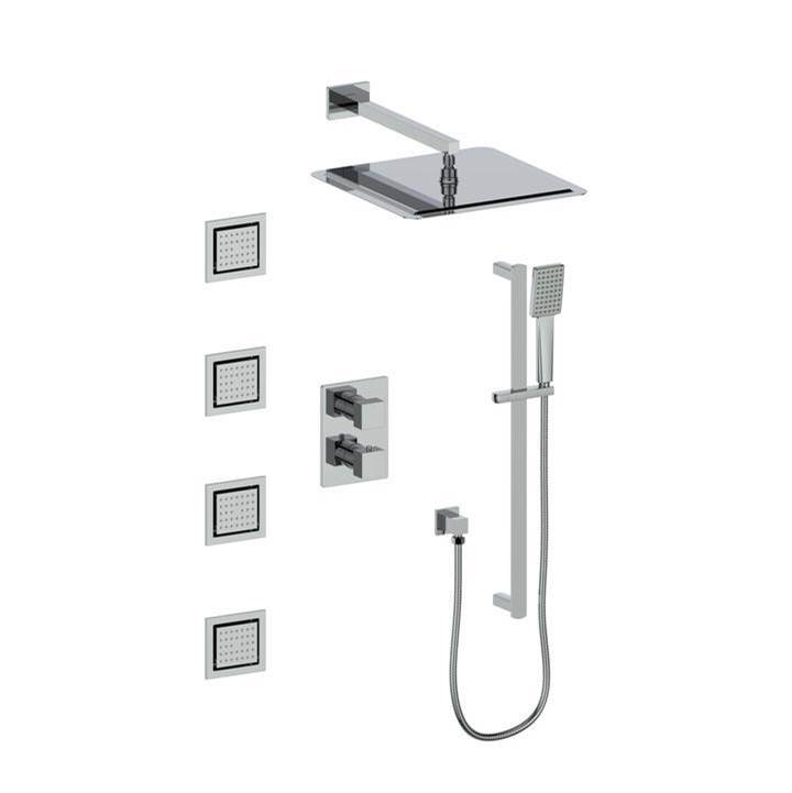 Z-Line Crystal Bay Thermostatic Shower System in Chrome