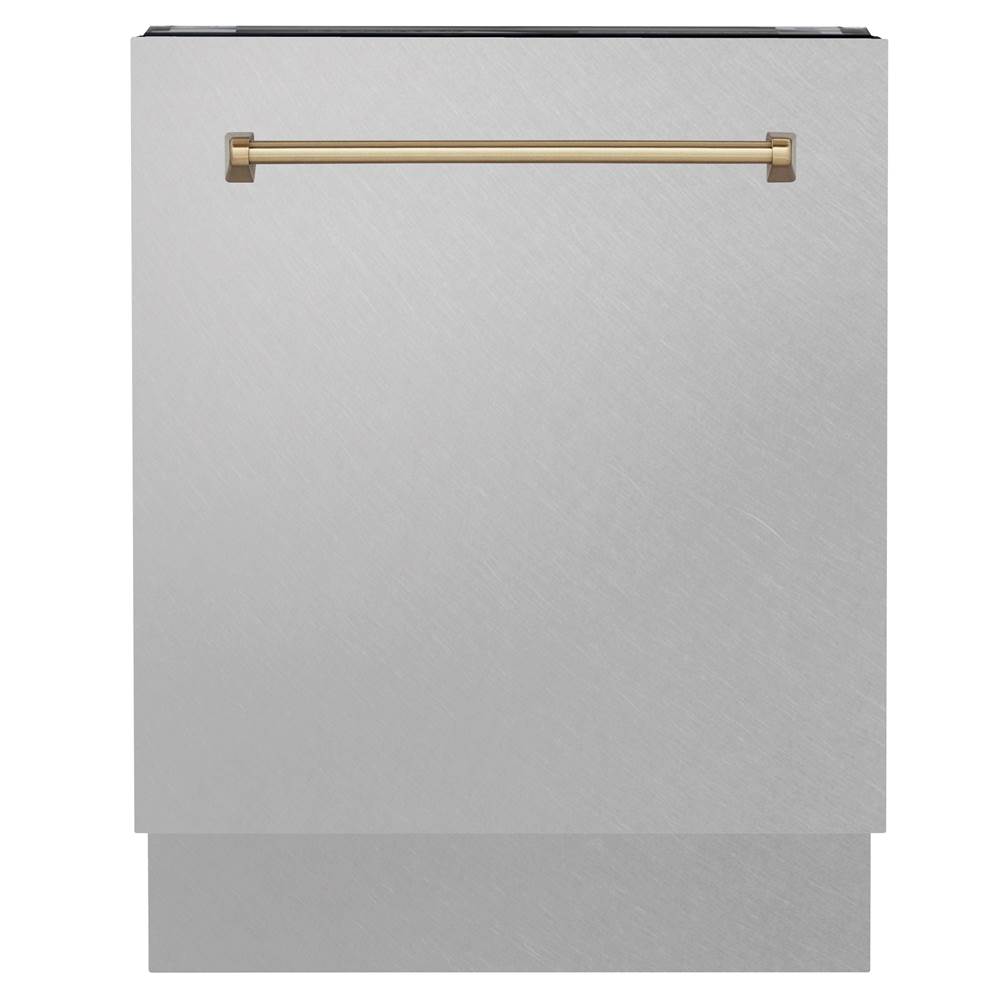 Z-Line Autograph Edition 24'' 3rd Rack Top Control Tall Tub Dishwasher in DuraSnow Stainless Steel with Champagne Bronze Handle, 51dBa