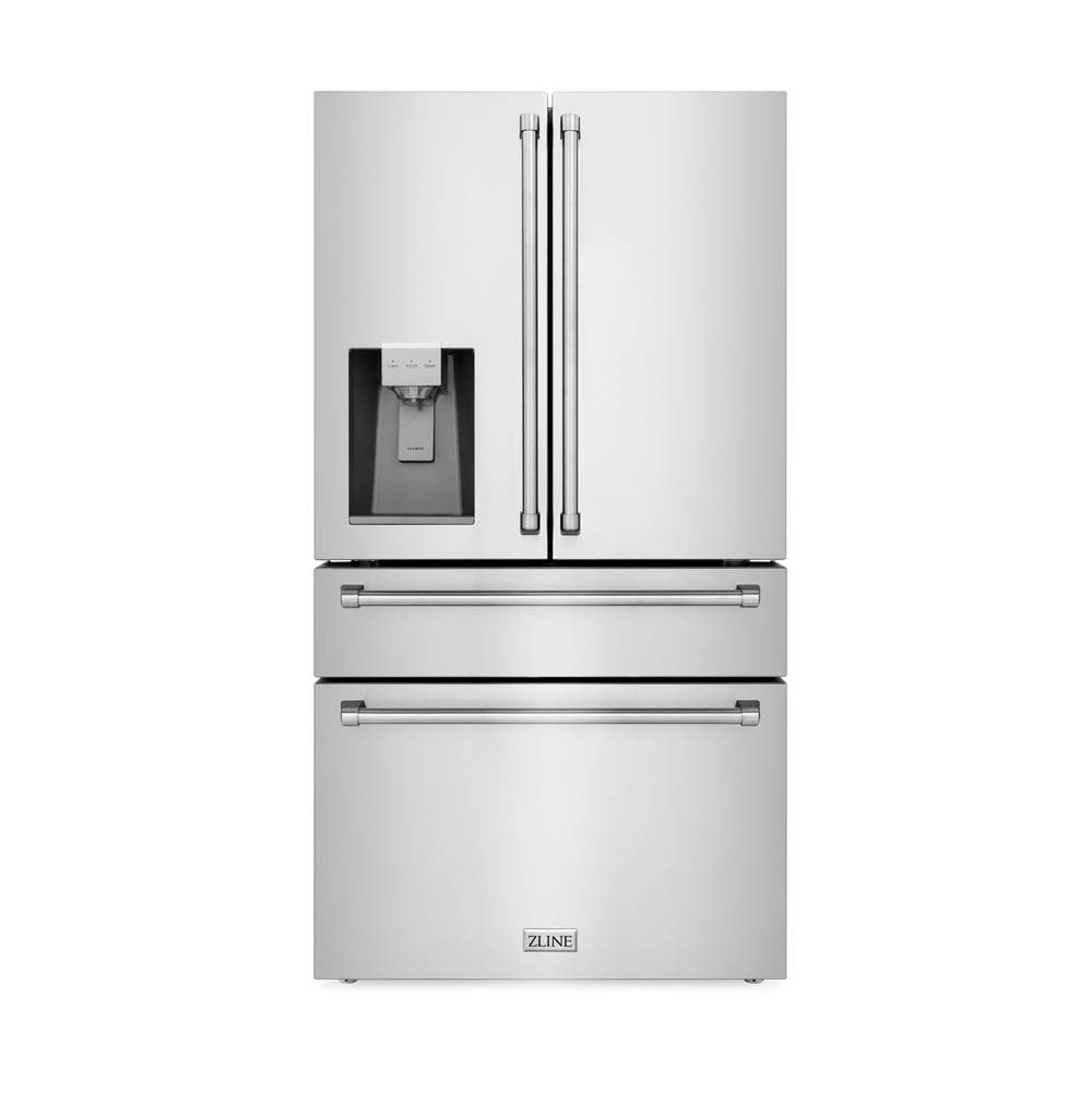 Z-Line 36 in. 21.6 cu. ft Freestanding French Door Refrigerator with Water and Ice Dispenser in Fingerprint Resistant Stainless Steel