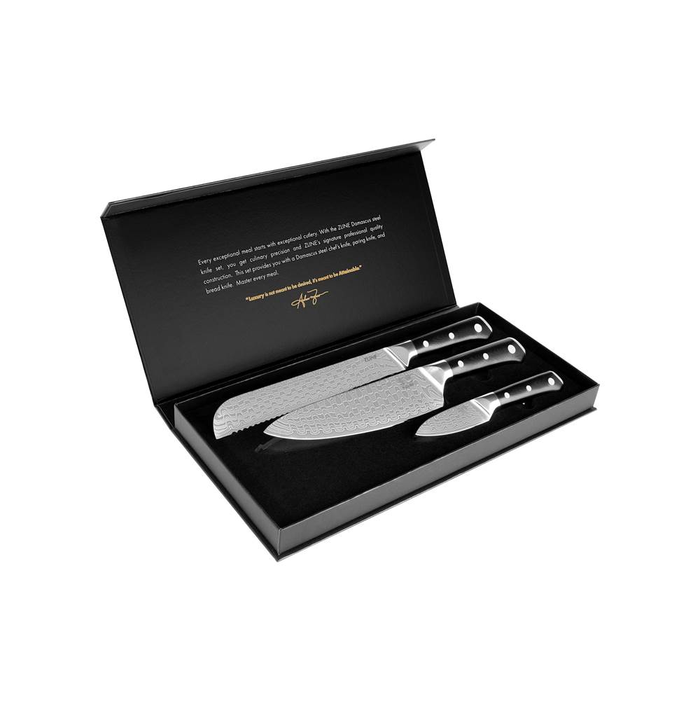 Z-Line 3-Piece Professional Damascus Steel Kitchen Knife Set