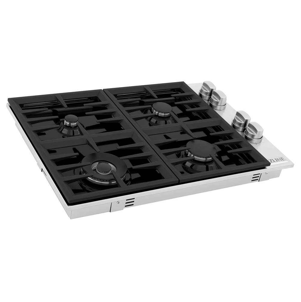 Z-Line 30'' Dropin Cooktop with 4 Gas Burners and Black Porcelain Top