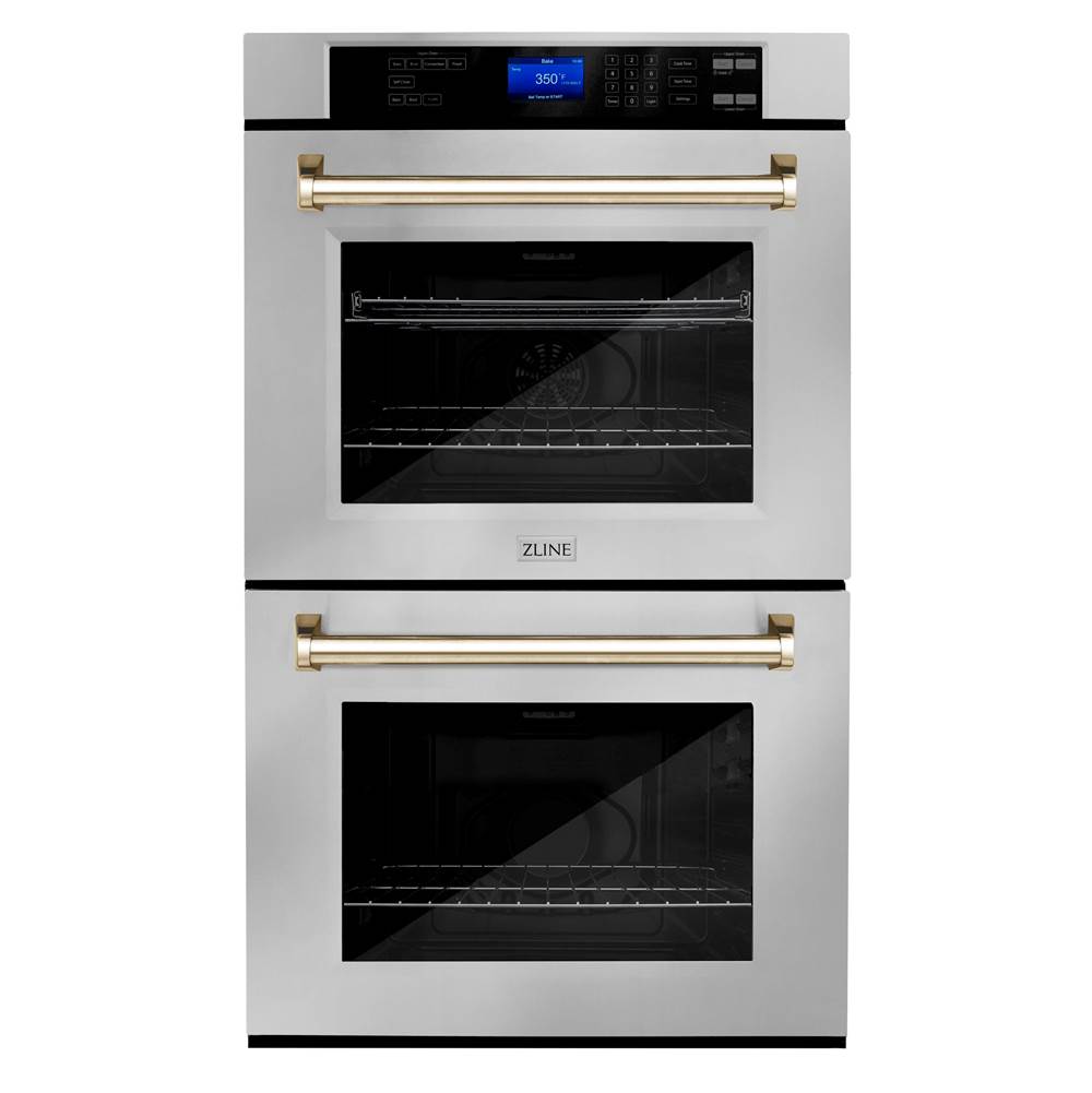 Z-Line 30'' Autograph Edition Double Wall Oven with Self Clean and True Conection in Stainless Steel and Gold