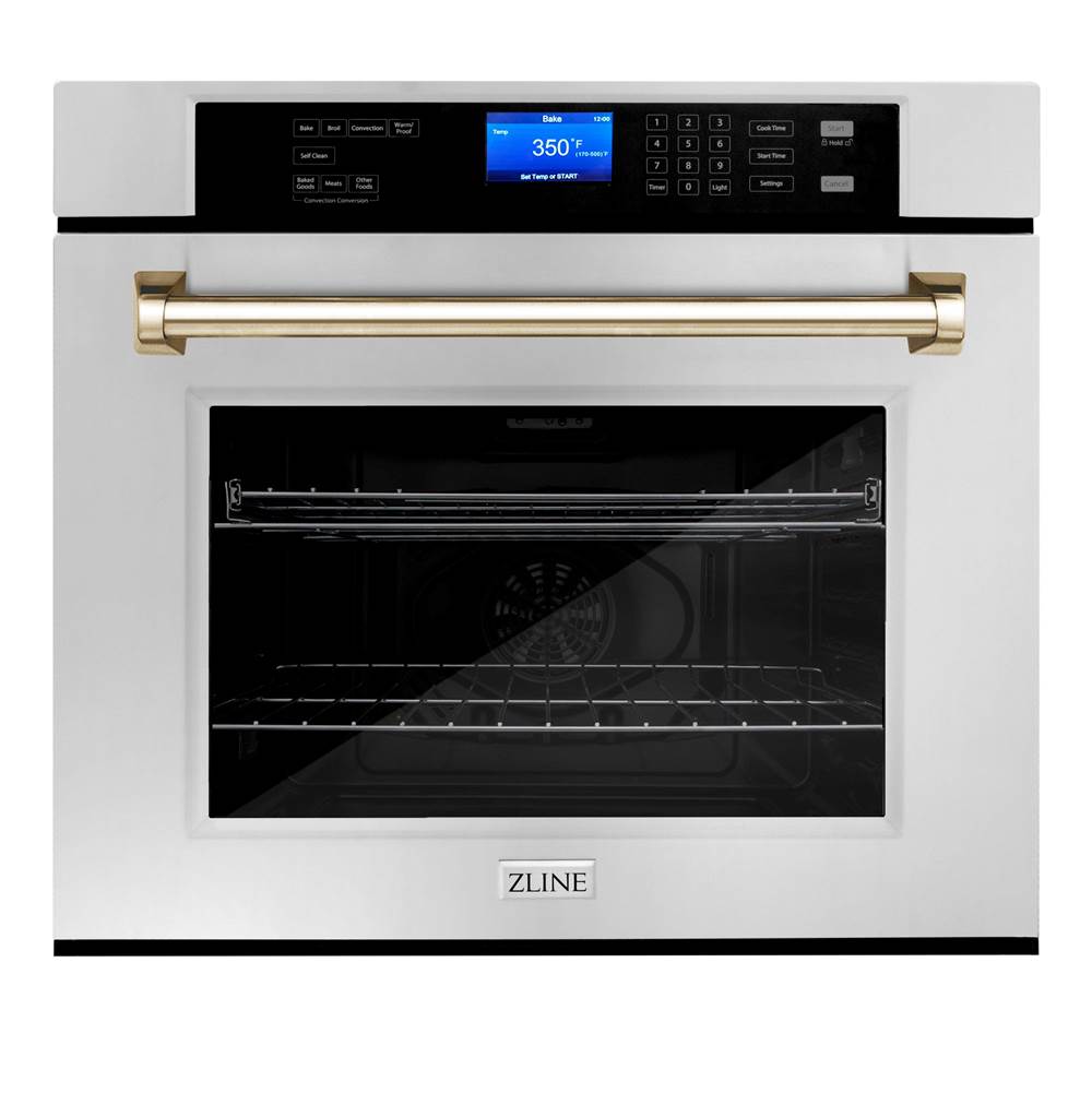 Z-Line 30'' Autograph Edition Single Wall Oven with Self Clean and True Conection in Stainless Steel and Gold