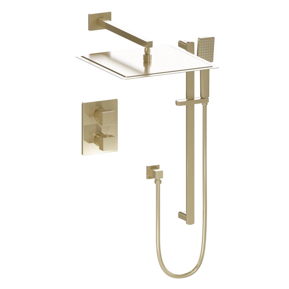 Z-Line Crystal Bay Thermostatic Shower System in Champagne Bronze